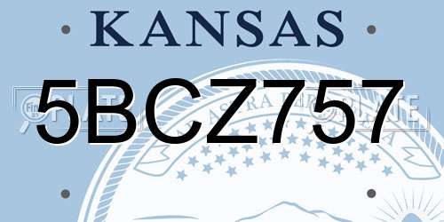 5BCZ757 Kansas License Plate