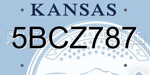 5BCZ787 Kansas License Plate