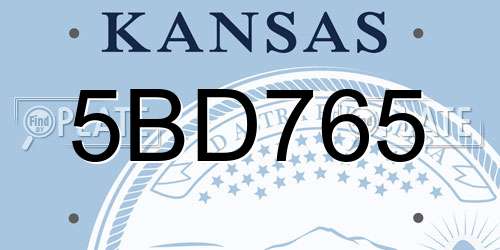 5BD765 Kansas License Plate