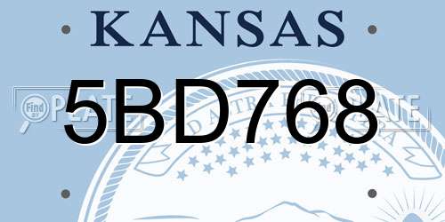 5BD768 Kansas License Plate