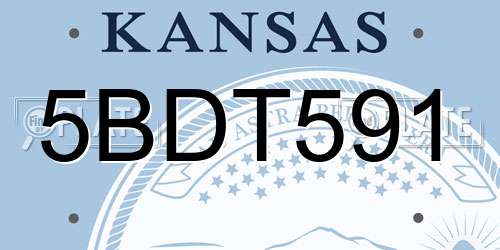 5BDT591 Kansas License Plate