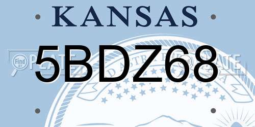5BDZ68 Kansas License Plate