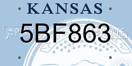 5BF863 Kansas License Plate