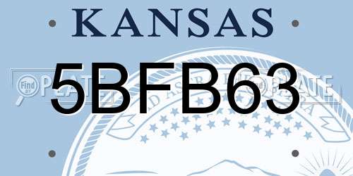 5BFB63 Kansas License Plate