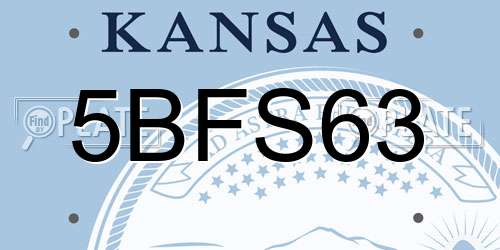 5BFS63 Kansas License Plate