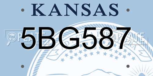 5BG587 Kansas License Plate