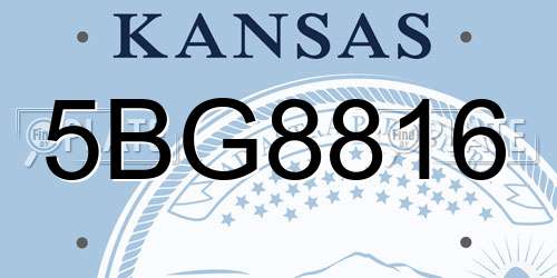 5BG8816 Kansas License Plate