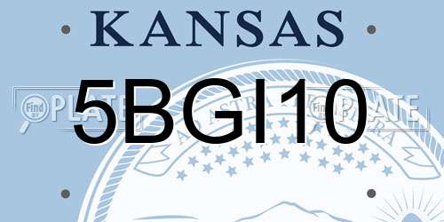 5BGI10 Kansas License Plate