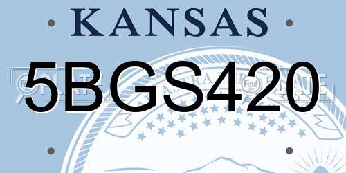 5BGS420 Kansas License Plate