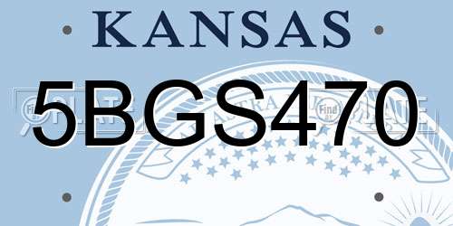 5BGS470 Kansas License Plate