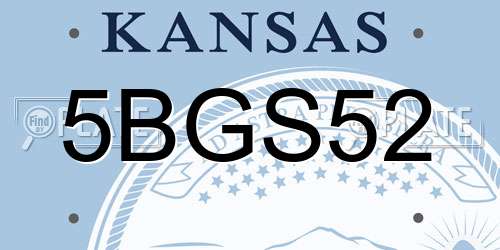 5BGS52 Kansas License Plate