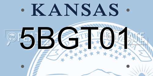 5BGT01 Kansas License Plate