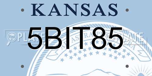 5BIT85 Kansas License Plate