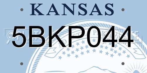 5BKP044 Kansas License Plate