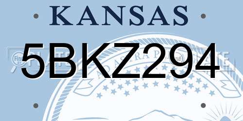 5BKZ294 Kansas License Plate