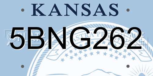 5BNG262 Kansas License Plate