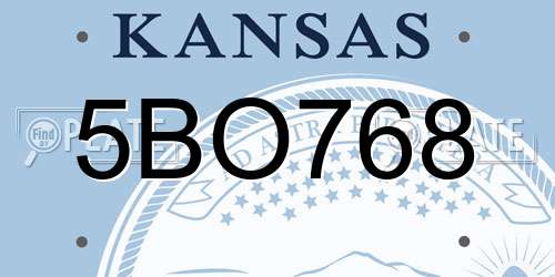 5BO768 Kansas License Plate