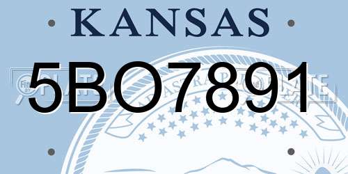 5BO7891 Kansas License Plate