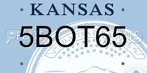 5BOT65 Kansas License Plate