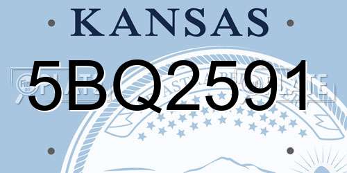 5BQ2591 Kansas License Plate