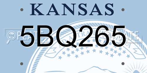 5BQ265 Kansas License Plate
