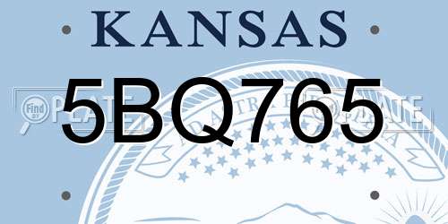 5BQ765 Kansas License Plate