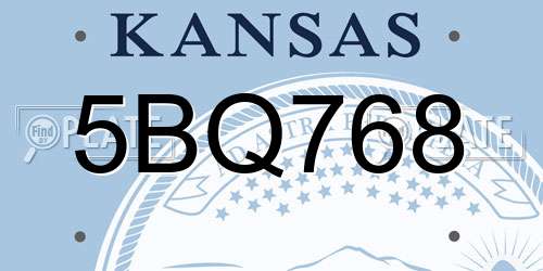 5BQ768 Kansas License Plate