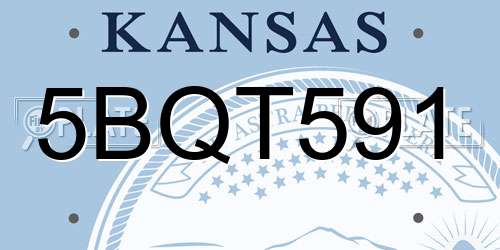 5BQT591 Kansas License Plate
