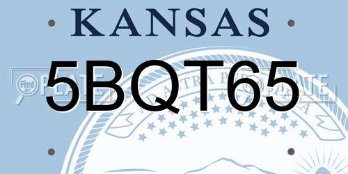 5BQT65 Kansas License Plate