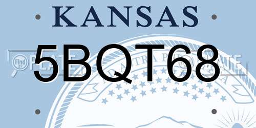 5BQT68 Kansas License Plate