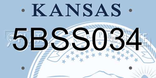 5BSS034 Kansas License Plate