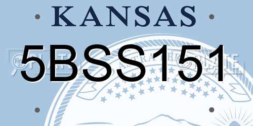 5BSS151 Kansas License Plate