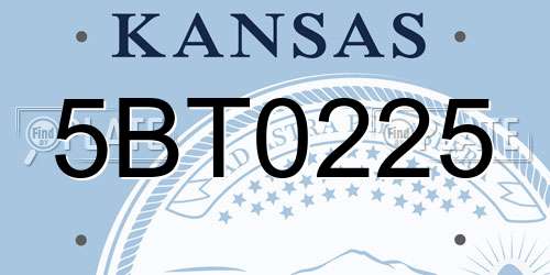 5BT0225 Kansas License Plate