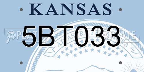 5BT033 Kansas License Plate