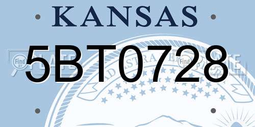 5BT0728 Kansas License Plate