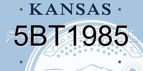 5BT1985 Kansas License Plate