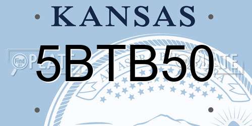 5BTB50 Kansas License Plate