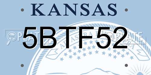 5BTF52 Kansas License Plate