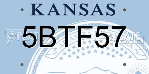 5BTF57 Kansas License Plate
