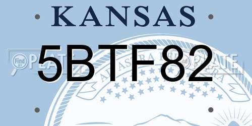 5BTF82 Kansas License Plate