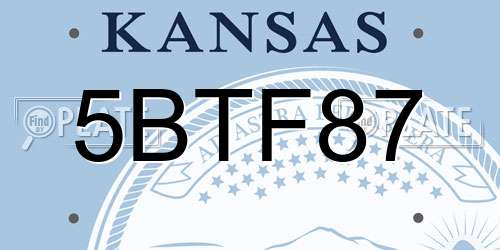 5BTF87 Kansas License Plate