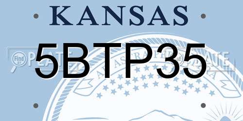 5BTP35 Kansas License Plate
