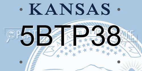 5BTP38 Kansas License Plate