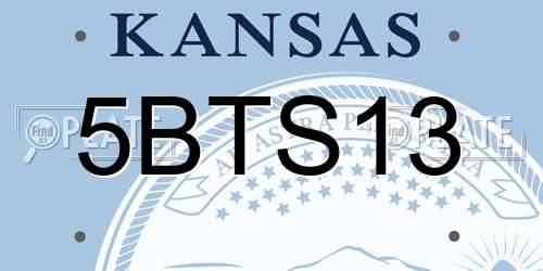 5BTS13 Kansas License Plate
