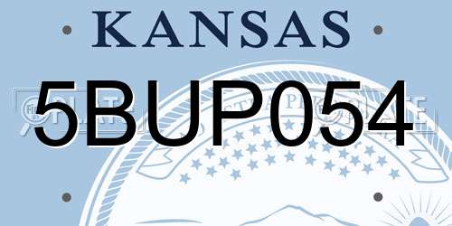 5BUP054 Kansas License Plate