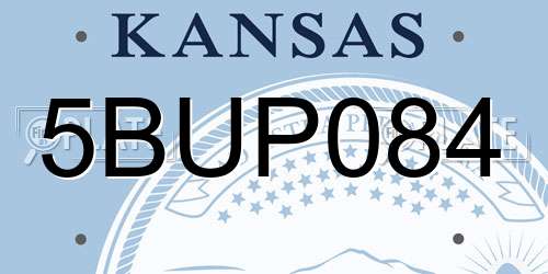 5BUP084 Kansas License Plate