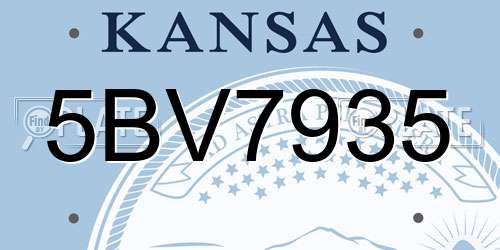 5BV7935 Kansas License Plate
