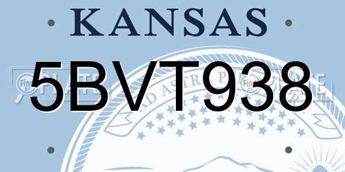 5BVT938 Kansas License Plate