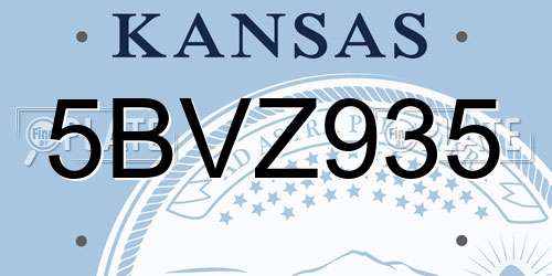 5BVZ935 Kansas License Plate