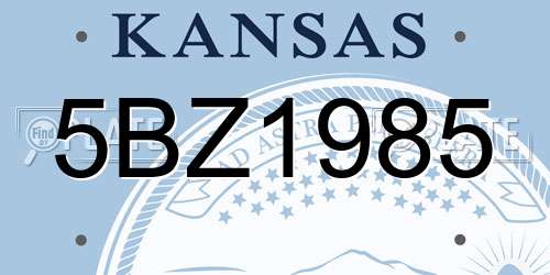 5BZ1985 Kansas License Plate